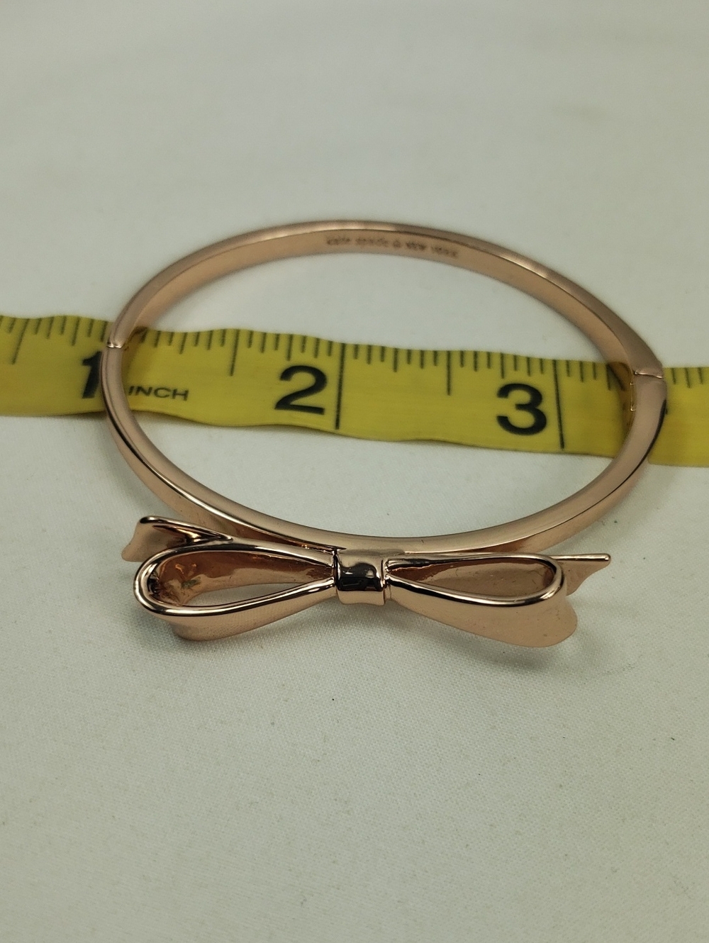 Kate Spade Rose Gold Bow Hinged Bangle Bracelet - Picture 4 of 4